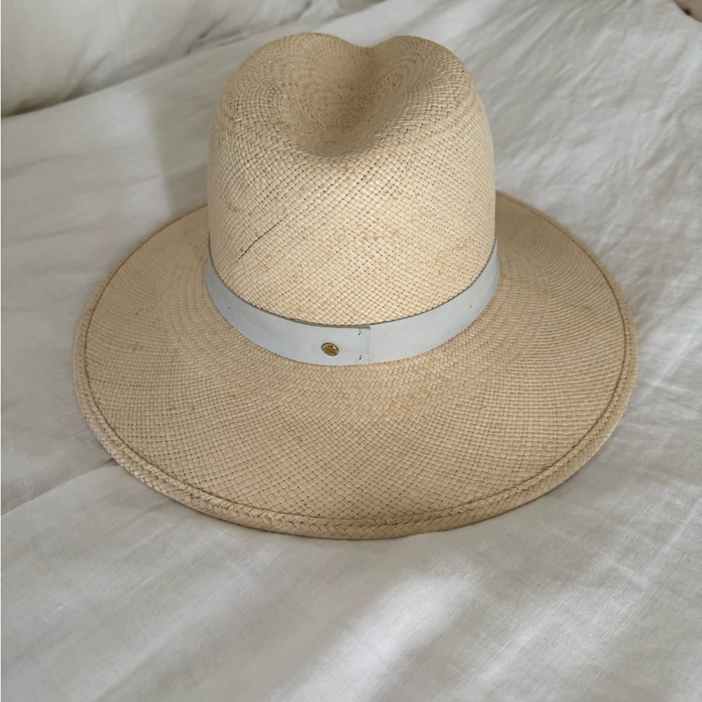 Janessa Leone Cream Wide-Brim Hat